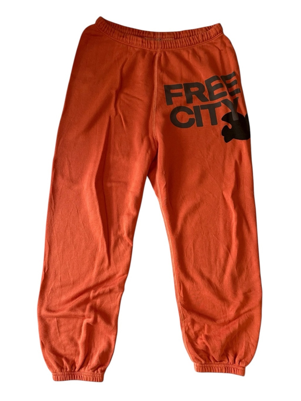 Freecity Vintage Y2K Burnt Orange Sweatpants Trackpants Size M Logo Unisex Lux